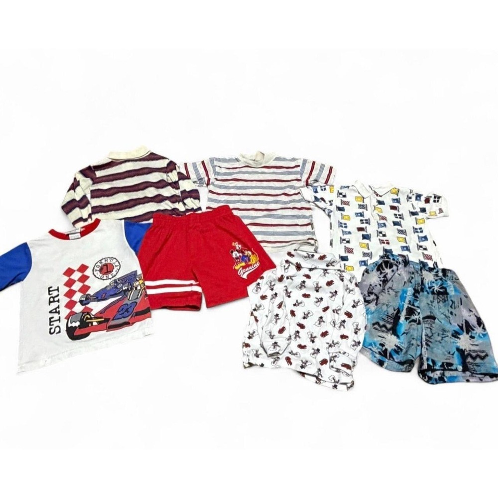 Vintage 90s Boys 3T Clothing Lot Mickey Mouse Playstuff OshKosh 7 Pc